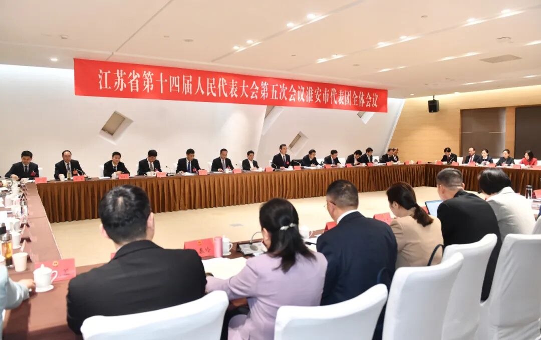 淮安市代表团举行全体会议审议省人大常委会工作报告...
